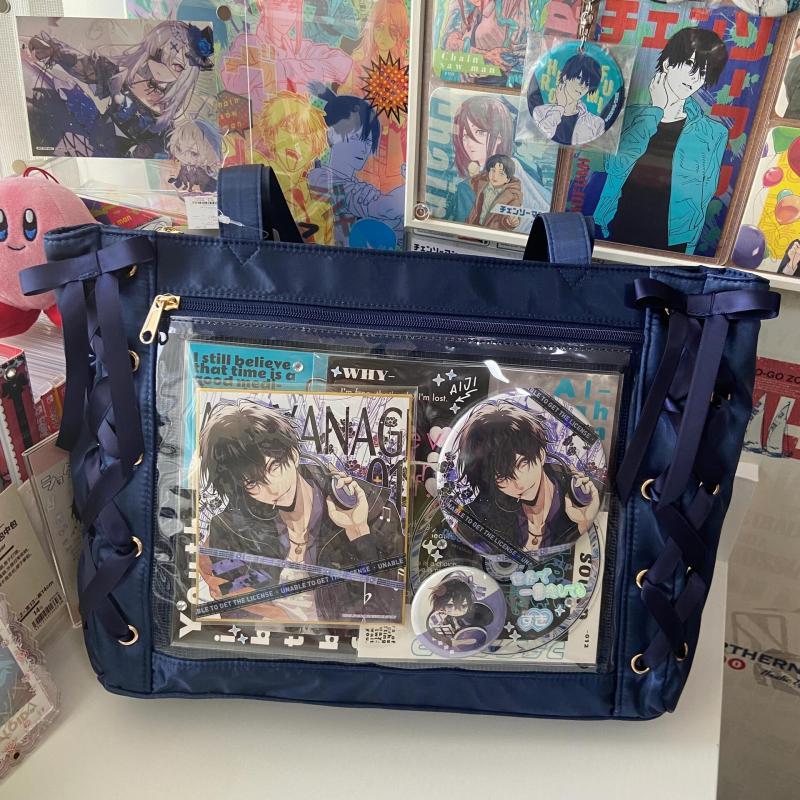 JIAERDI Sweet Lolita Pink Ita Bag Women Japanese Transparent Large Capacity Tote Bag Ladies Harajuku Kawaii Handbag Aesthetic