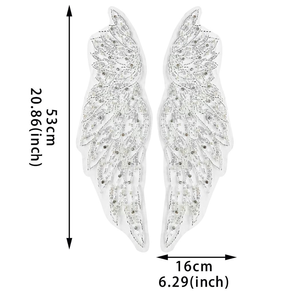 Mesh Beads Hand Sewn Diy Full Diamond Wings Corsage A Pair Of Collar Flower Clothing Wedding Dress Lace Applique Ins