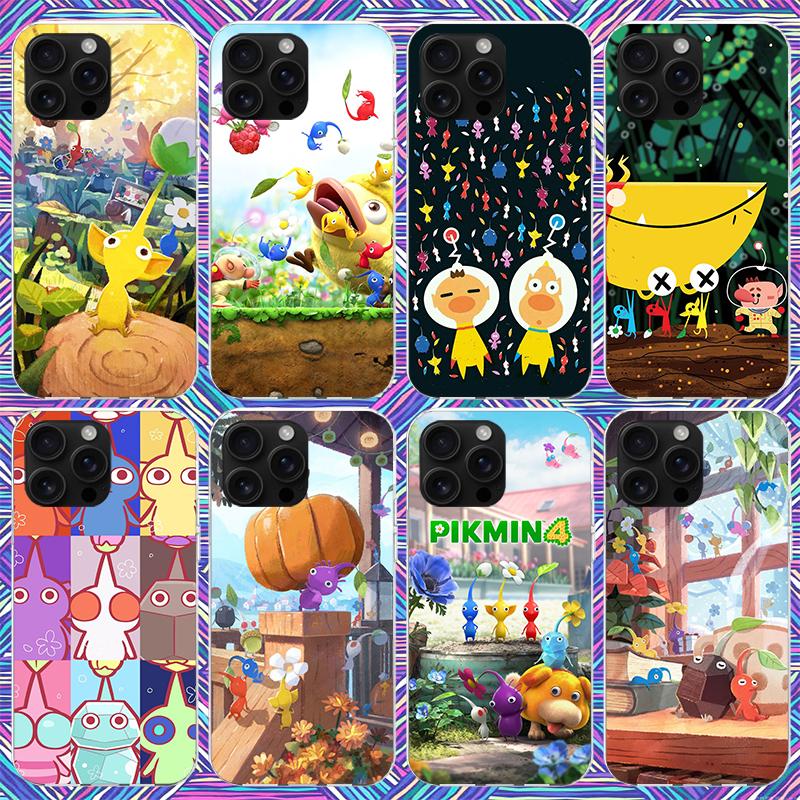 Game P-PikminS 4 Phone Case For iPhone 17 Air 16 15 Pro Max 14 Plus 13 Mini 12 11 Cover 7 8 SE Silicone Shell Print Fundas 17 Ai