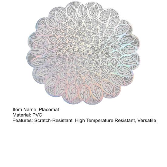 PVC Placemat for Dining Table Scratch-Resistant Hollow Pad Decorative Heat-Resistant Table Bowl Mats for Kitchen Restaurant Use