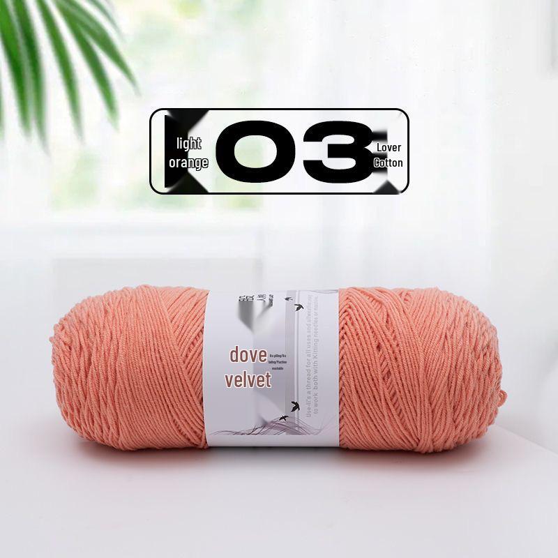 Dove Velvet 4-Strand Milk Cotton Yarn for Crochet Blankets