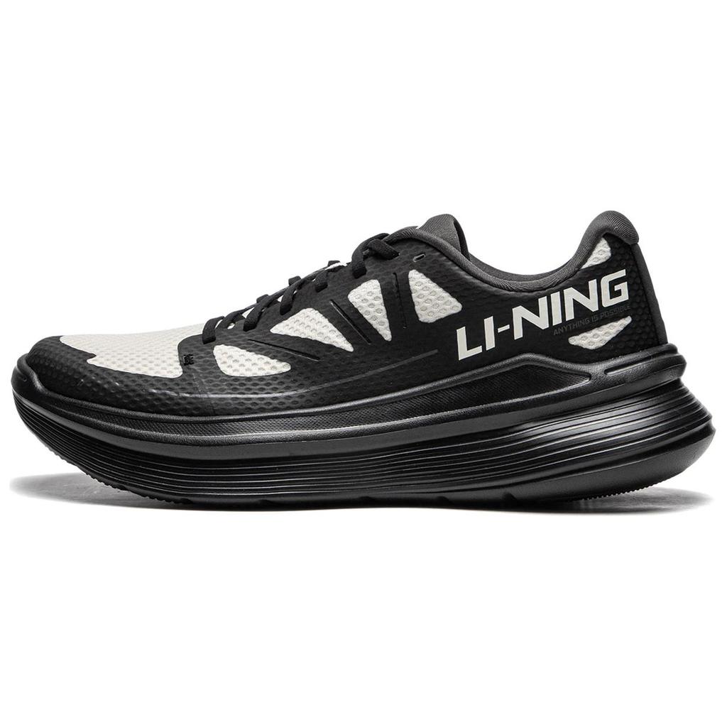 Li Ning Ling Yue Скользкие Устойчивые к истиранию Низкие Повседневные Беговые Кроссовки Мужские Серый Черный ARSU097-5