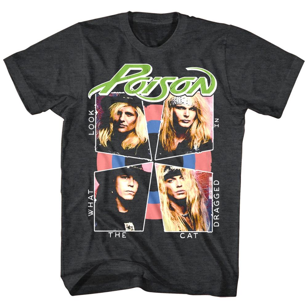 Poison Посмотрите, что притащил кот Мужская футболка Обложка альбома Металл Рок Мерч