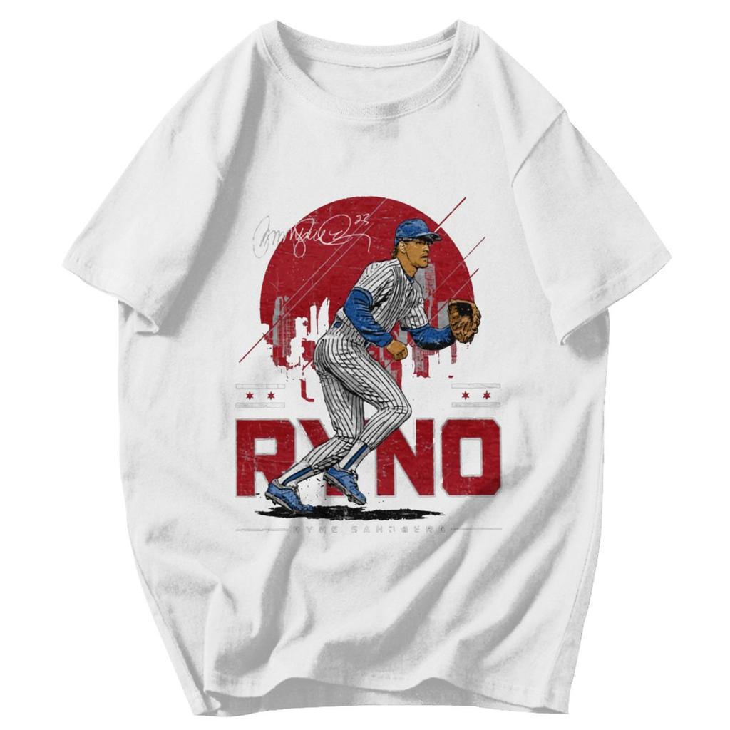 Men T Shirt Ryne Sandberg Skyline Gifts Y2K Graphic Crewneck Unisex Tops T Shirts