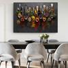 Kitchen Posters Variety of Seasoning Spoon Art Canvas Print Painting Wall Picture Living Room Modern Home Decoration Unframed