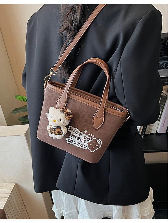 2025 Осень/Зима Ретро Леопардовый Принт Женская Универсальная Сумка-Ведро - Простая Повседневная Сумка Кроссбоди и На Плечо