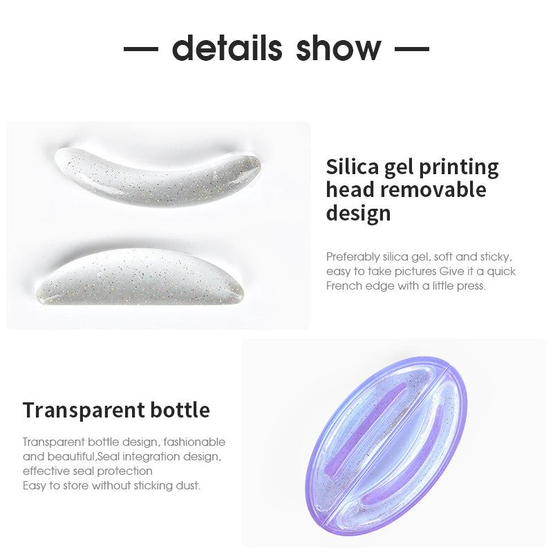 Кристаллический блестящий скребок для штампов для ногтей, прозрачное желе, силиконовая головка для французских ногтей, наборы для маникюра, набор инструментов для штамповки ногтей