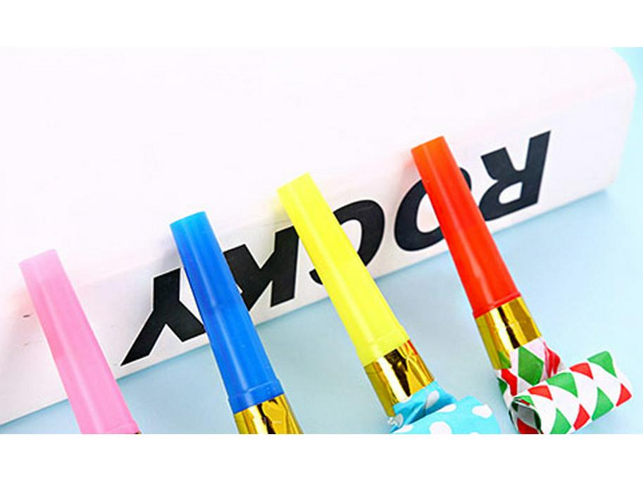 Бумажные свистки-дудки «Дракон» 6,5 см для празднования детского дня рождения