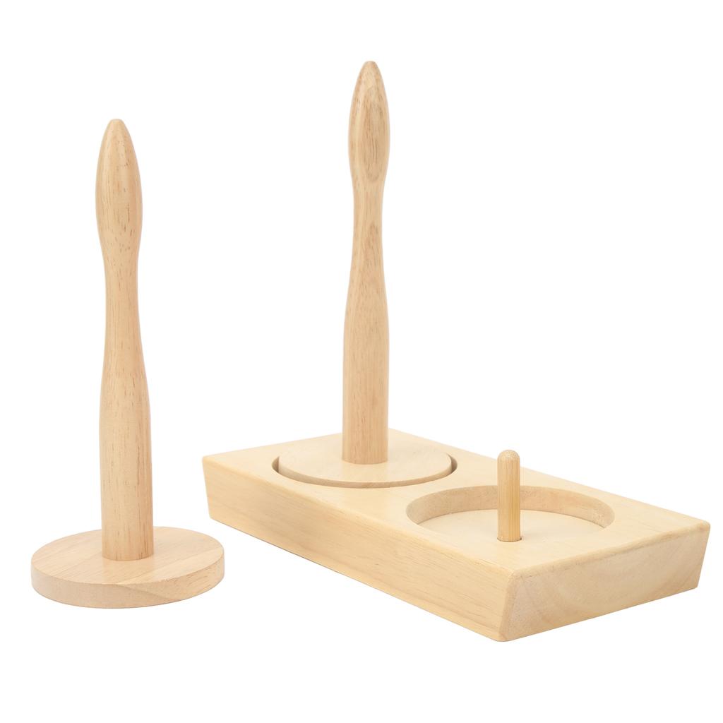 Двойной держатель клубков пряжи, шпиндель, деревянный швейный инструмент для вязания крючком, держатель для прядильной пряжи, диспенсер для ниток