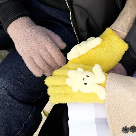 1 комплект теплых вязаных плюшевых парных перчаток, толстые мультяшные животные, декор для экрана, символическое единство, рука об руку с любимыми, варежки-сердечки