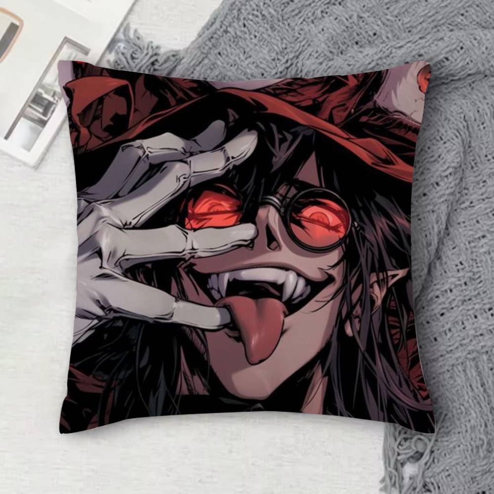 Alucard Hellsing Double-Sided Printed Square Decorative Cushion Cover For Sofa Living Room Home Decor