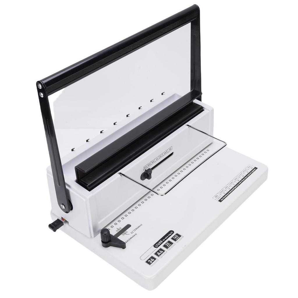 Spiral Binding Machine 20 Sheets Punching 140 Sheet Binding 34 Square Holes Coil Binding Machine with 12Pcs 12mm Coils