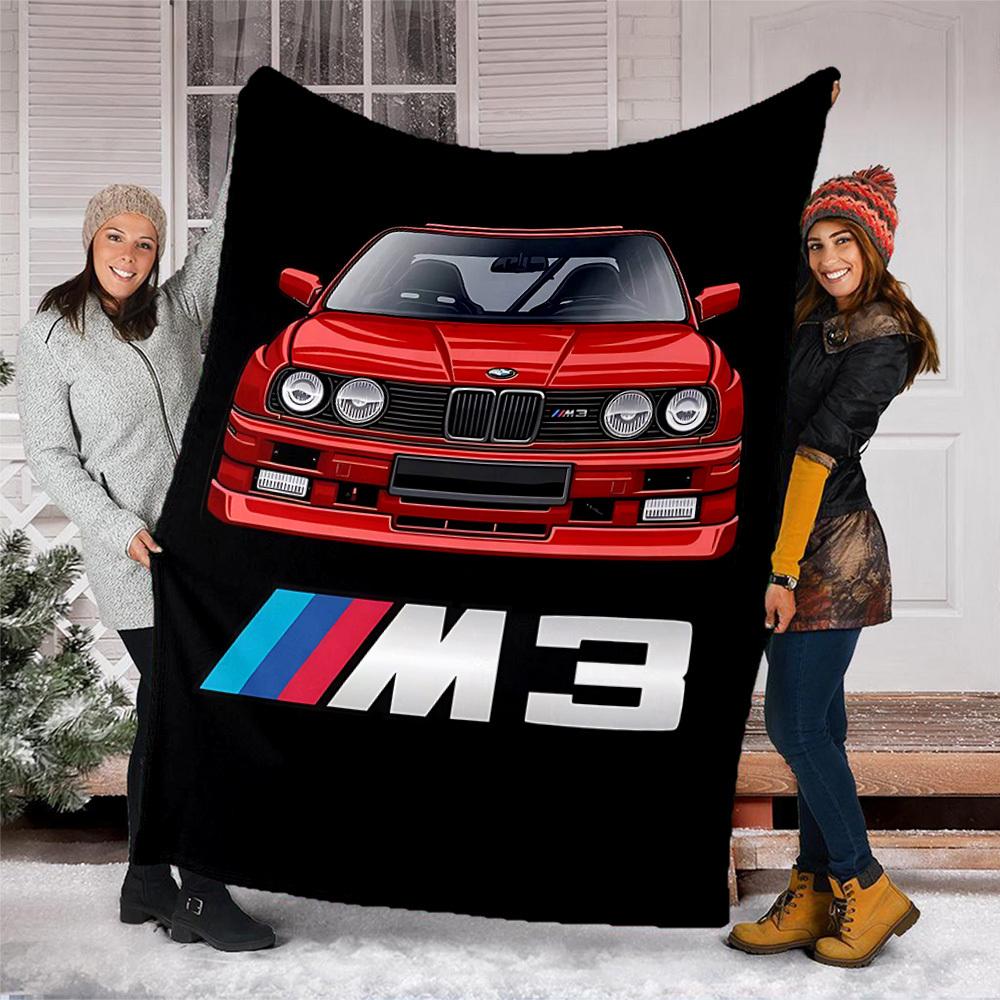 1 шт. Фланелевое одеяло BMW M3 для улицы, Уютное и теплое, Мягкое, Игривый дизайн, Для сна, Кемпинга,