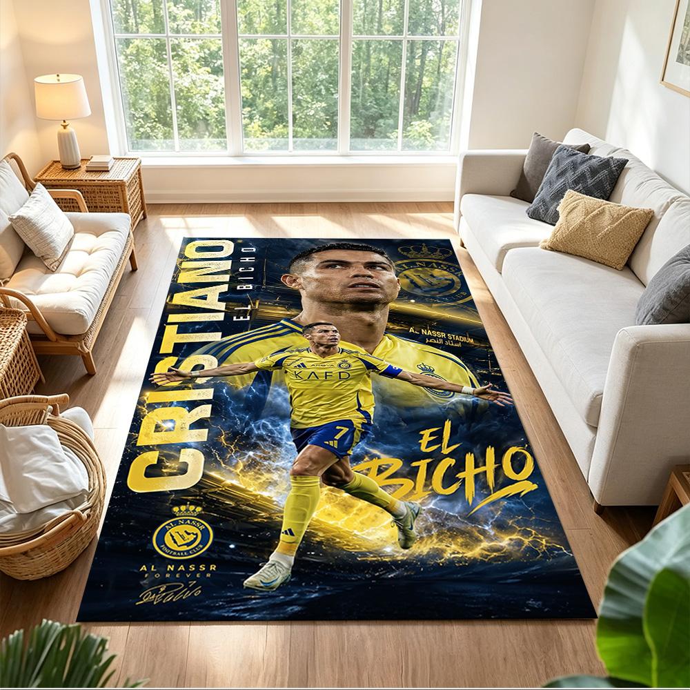 Cristiano Ronaldo Floor Rug Office Rug Perfect for Playrooms Balcony Kitchen Foyer Anti-slip Rug Anime Office Decor Best for Christmas