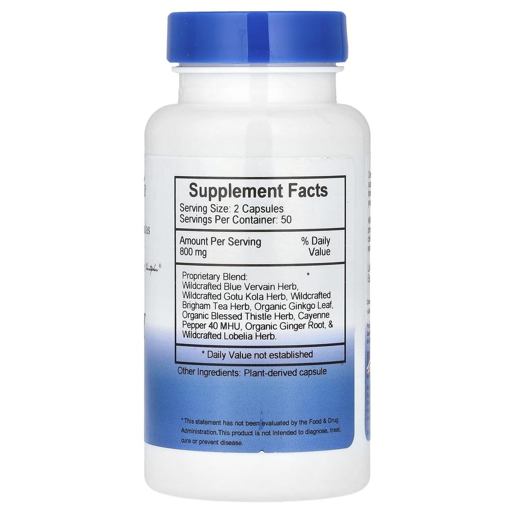 Christopher's Original Formulas Формула Память Плюс, 800 мг, 100 вегетарианских капсул (400 мг на капсулу)