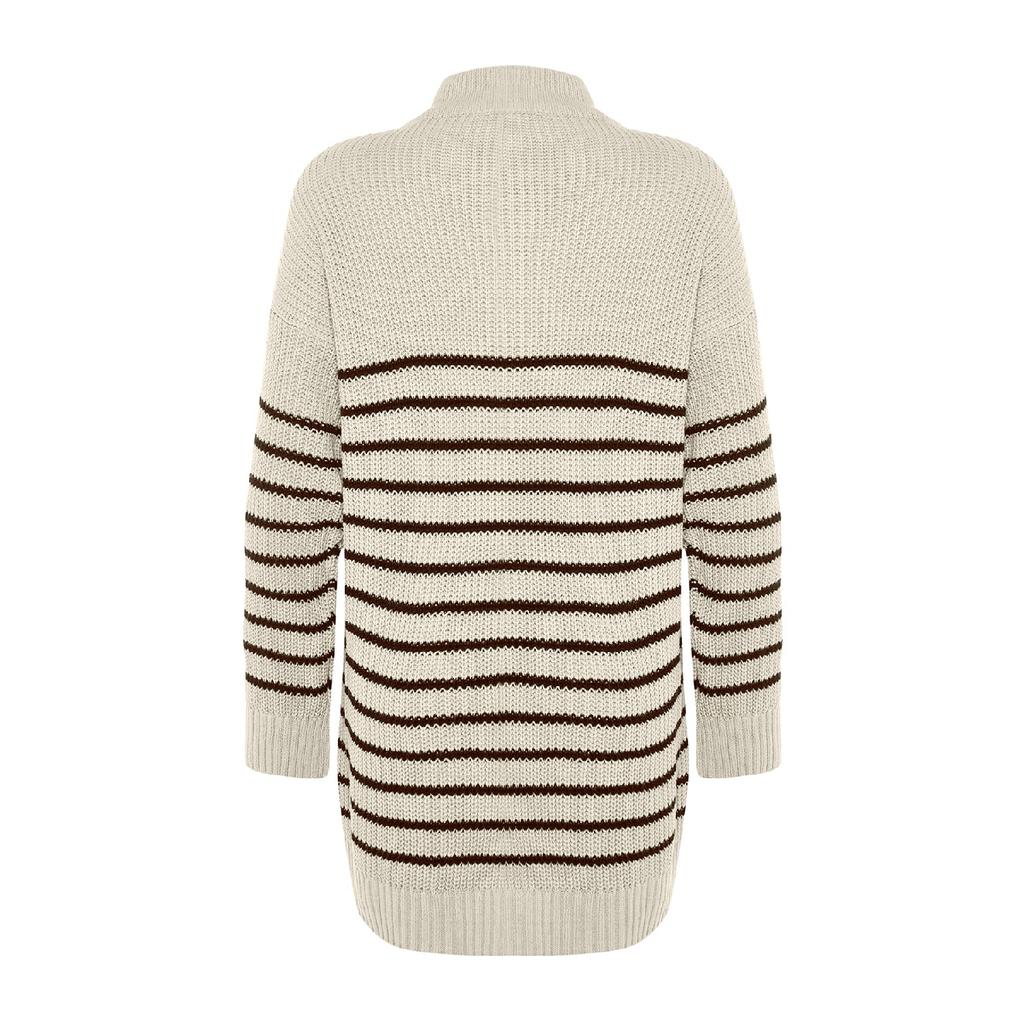 Трикотажный свитер с застежкой-молнией в каменную полоску Tctaw24ak00063