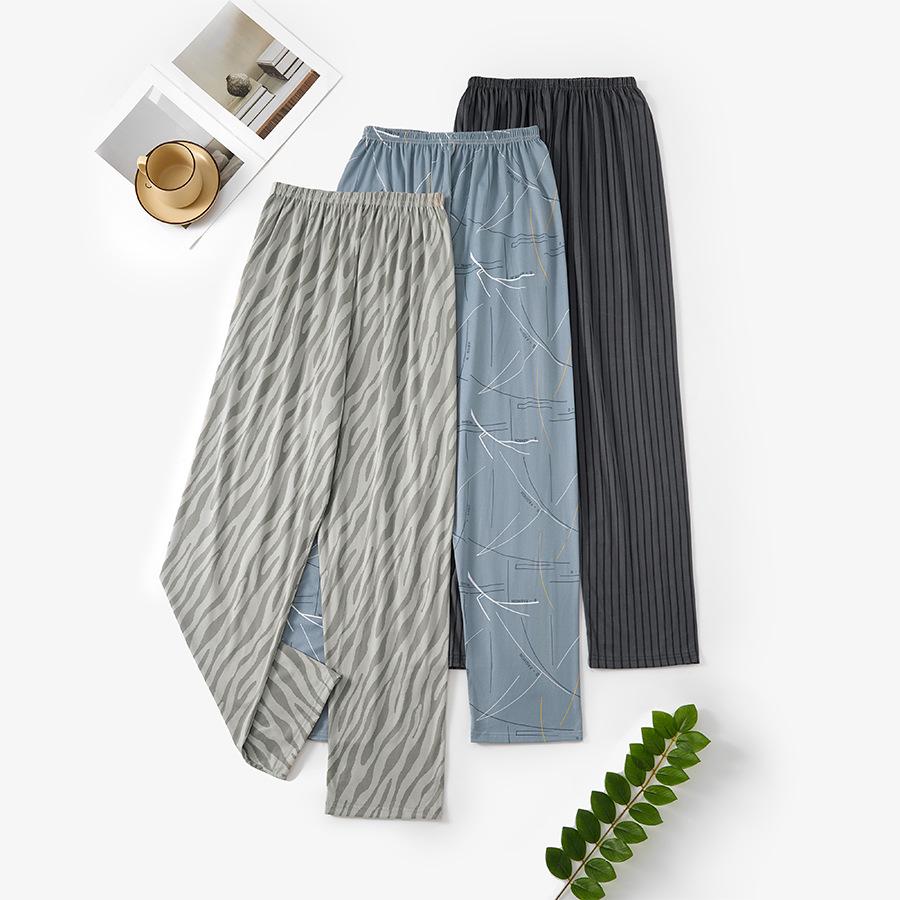 Мужские хлопковые пижамные штаны с двойными карманами 2024 года — легкие, повседневные, весна/осень