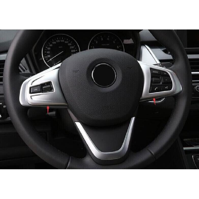 2015-19 Frame Cover For BMW 2 Series Touring Steering Wheel Button Matte Silver