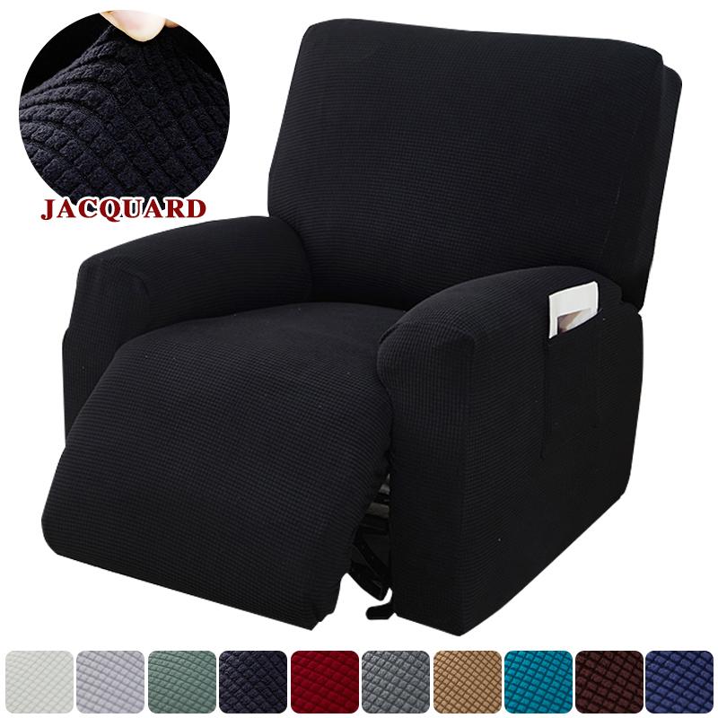 4 Pcs Jacquard Recliner Sofa Cover Stretch Functional Lazy Boy Relax Armchair Cover Couch Cover Furniture Protector Anti-Dust