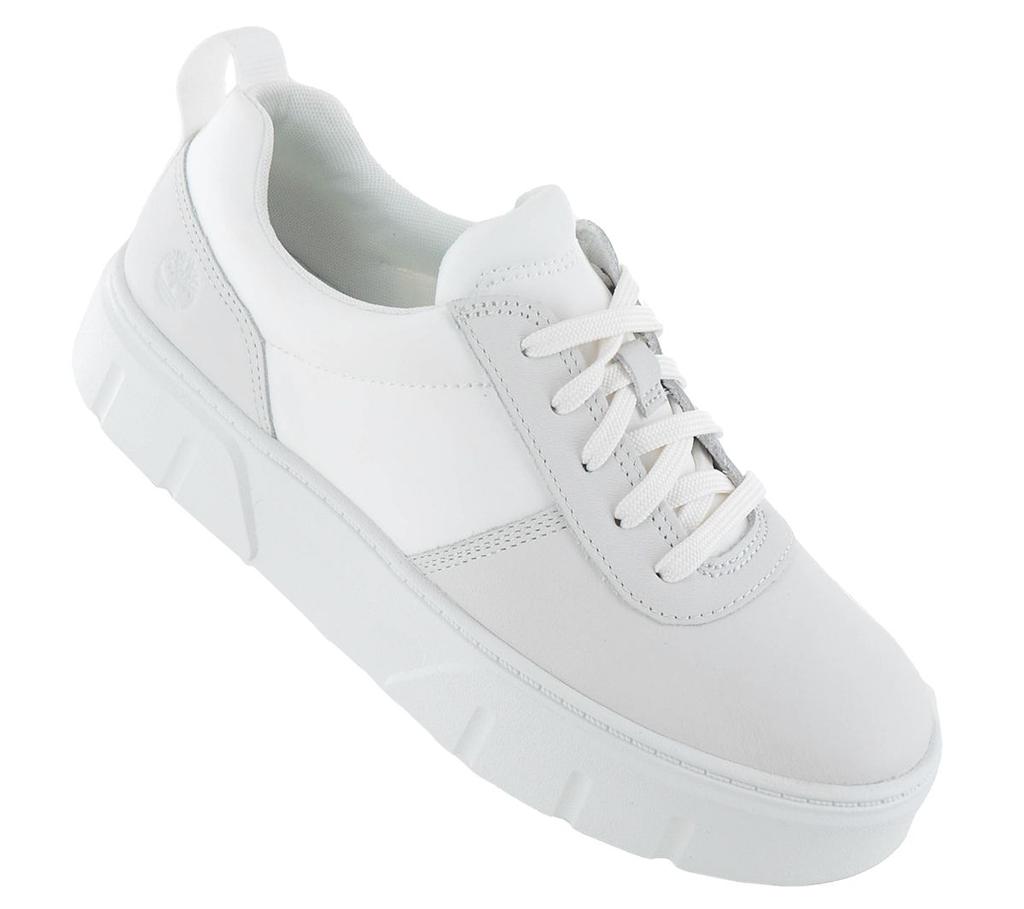 Timberland Кроссовки LAUREL COURT LOW LACE UP - женские туфли из кожи белого цвета TB0A2PPH-EM2 ОРИГИНАЛ