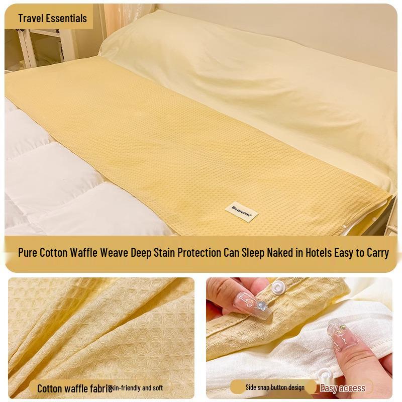 Набор из 3 предметов: Хлопковый дорожный спальный мешок и пододеяльник - Портативный, Защищающий от грязи, для деловых поездок