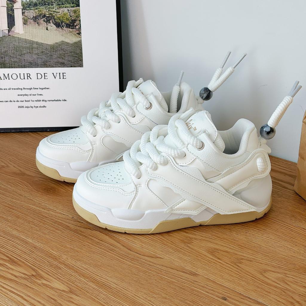 Bread Shoes Women'S Little White Shoes Women'S Heightening Sports Shoes Versatile Casual Lightweight Thick Baseplate Shoes