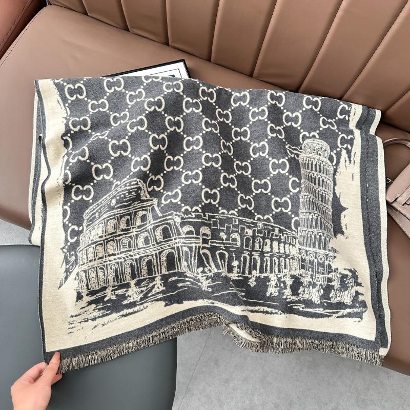 New Imitation Cashmere Scarf Women's Style Letter Pattern Warm Outer Multi-purpose Shawl