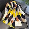 Korean Version New Color Diamond Summer Sun Protection Scarf Sweet Beach Towel Cotton Linen Feel Air-conditioned Room Shawl