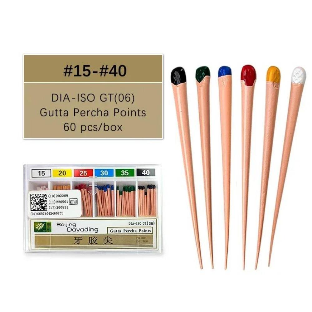 60 100 шт./Коробка Стоматологическая гуттаперчевая бумажный штифт 15-40 корневой канал эндодонтия ватные насадки стоматологические материалы (0.02# 04# 6#)