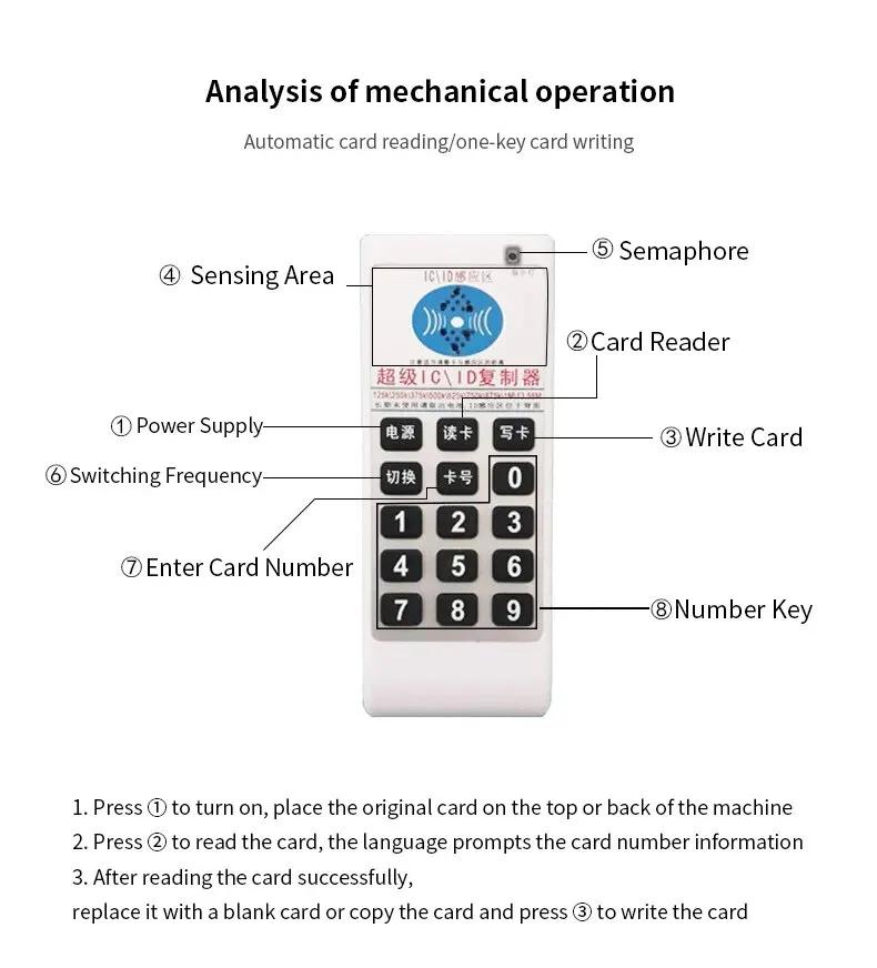 Ручной копировальный аппарат с частотой 125 кГц-13,56 МГц RFID NFC IC-карта, дубликатор, программатор IC/ID, портативный считыватель RFID-смарт-карт