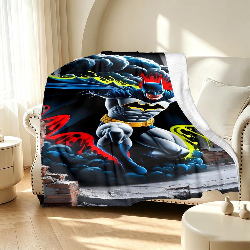 Batman Pattern Blanket for Home Decoration, Bed, Sofa, Car Travel, Camping, Suitable for All Seasons, Birthday Christmas Gift