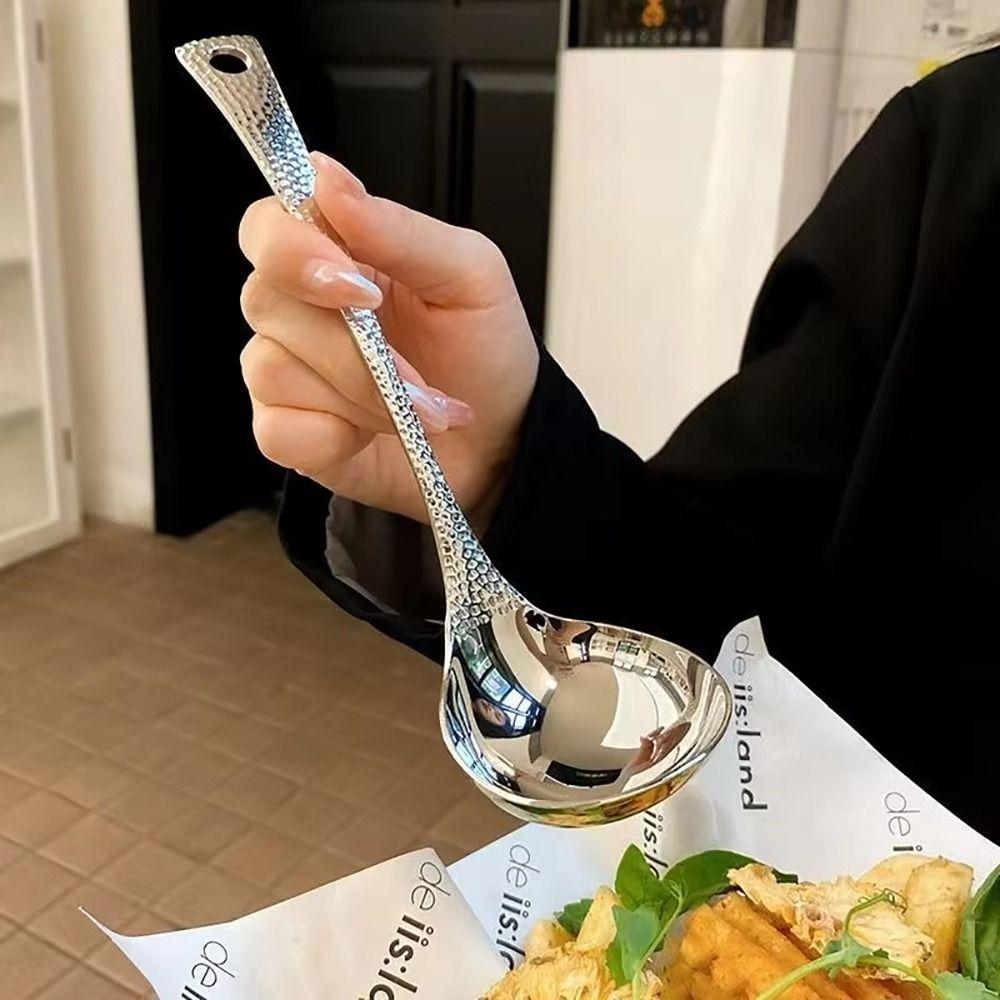 1/2Pcs Stainless Steel Soup Scoop 20cm Cooking Gadget  for Hot Pot Restaurant Eating