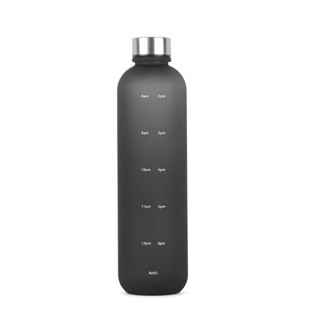 1000ML Space Cup Time Marker Portable Outdoor Sports Bottle Frosted Gradient Color Cup