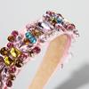 Korean Style Baroque Hair Hoop Colorful Bride Tiaras Exquisite Rhinestone Headband  Wedding