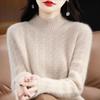 Cashmere Sweater Women's Half Turtleneck Knitted Sweater Casual Pullover Thickened Knitted Sweater with Loose Solid Color Base Layer