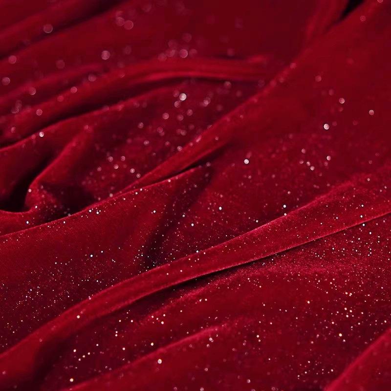 Бархатная ткань с блестящим звездным дизайном, мягкая гладкая неэластичная блестящая ткань, сделай сам, шитье, свадебные платья, банкетные платья, ципао