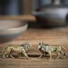 3D Mini Lion Casting Animal Figurine Retro Style Metal Sculpture Home Office Room Desktop Decoration Collect Ornaments Gift
