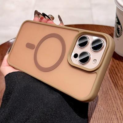 Подходит для IPhone 16 Матовый Магнитный Чехол для телефона с зарядкой IPhone 15ProMax Ощущение кожи 14 Ударопрочный 13 Защитный чехол