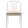 Dining Chair Set of 2 White and Brown Solid Rubberwood