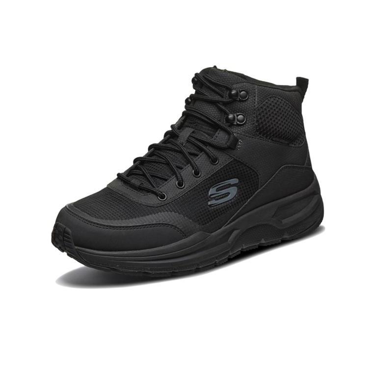 Skechers Спортивные мужские черные высокие повседневные туфли Ткань Кожа Стильные Комфорт 51705C-BBK
