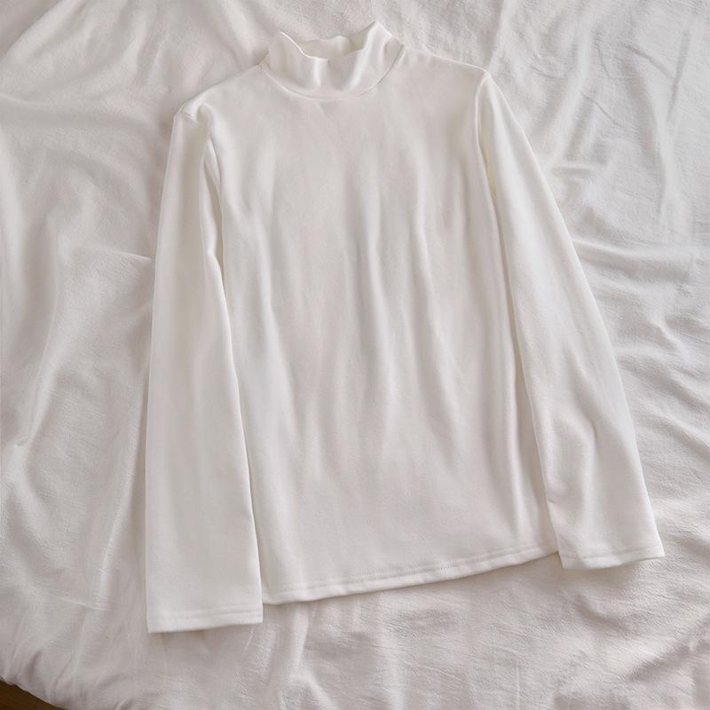 Женская облегающая белая водолазка с длинным рукавом, немецкий бархат, шикарный топ осень/зима 2025 г.