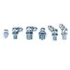 80pcs Straight Bend Grease Zerk 1 8in 28 45 degrees  Galvanized Blue Zinc Iron Hexagonal Nozzle