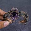 Браслет-манжета из медной проволоки с драгоценным камнем Sage Amethyst, регулируемый, ручной работы F8a22