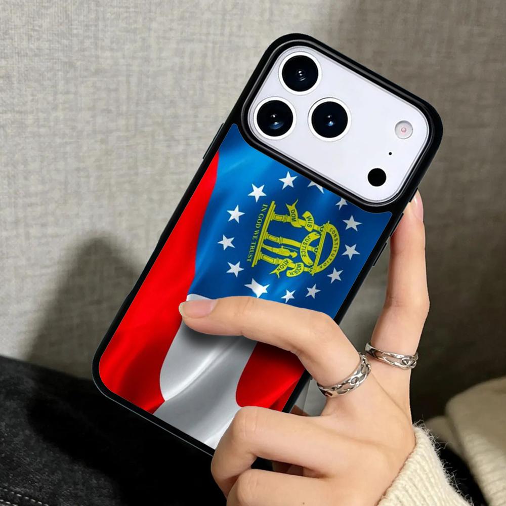 Чехол Case для iPhone 17 Air 16 Pro Max 15 Plus 11 13 Mini 14 12 Задняя крышка телефона Флаг Грузии мягкий