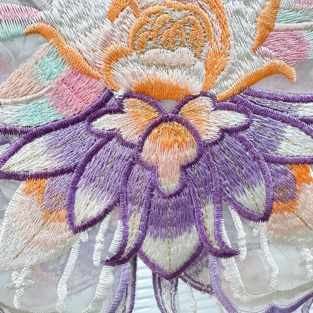 Floral Embroidery Hanfu Fake Collar Colorful Chinese Style Lace Fake Collar Pearl Detachable Decoration Shirt Collar