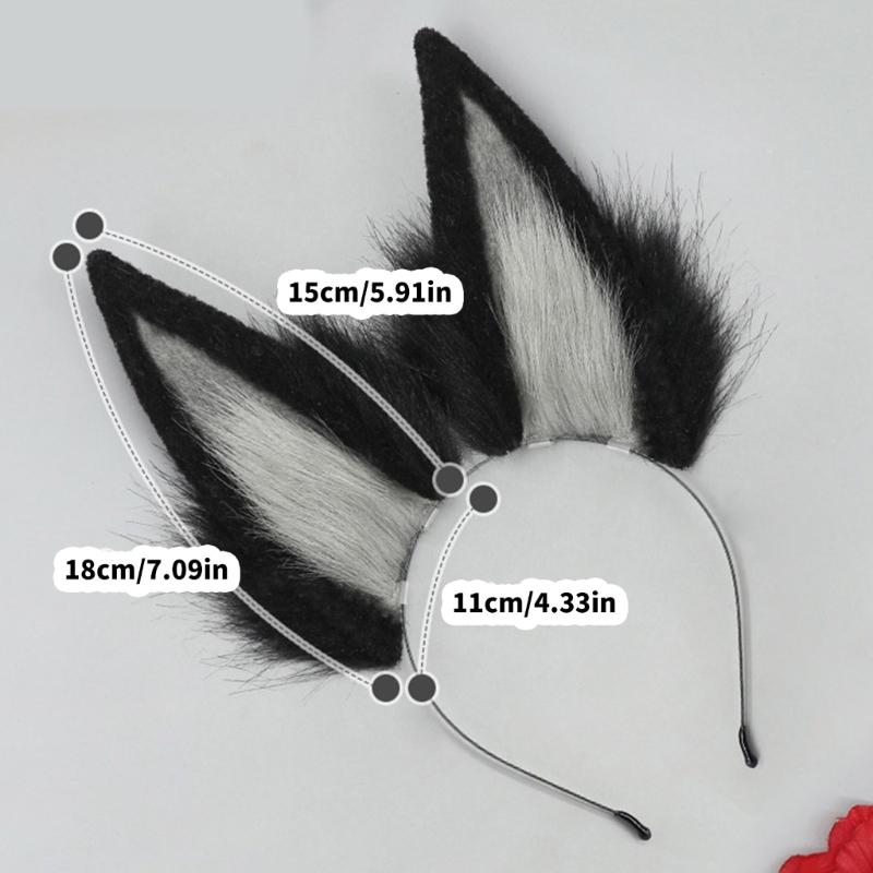 Animal Ears Headdress Soft Plush Hair Accessory Headwear For Cosplay Costume Party And Anime Theme Event