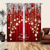 2pcs Red Christmas Theme Printing Living Room Bedroom Study Room High Blackout Curtain Set with Rod Type and Eyelets