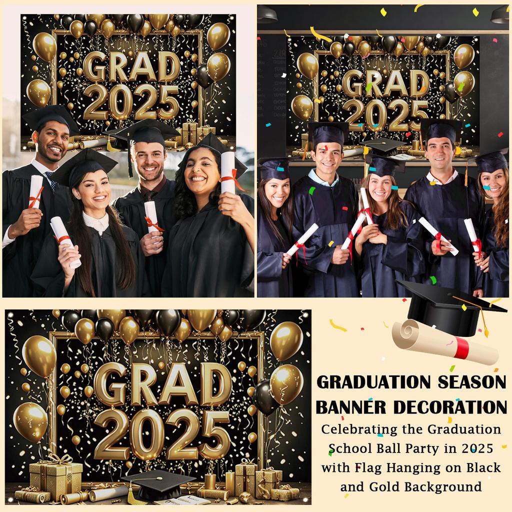 Graduation Banner Background Hanging Flag Congratulations Graduation Party Decoration
