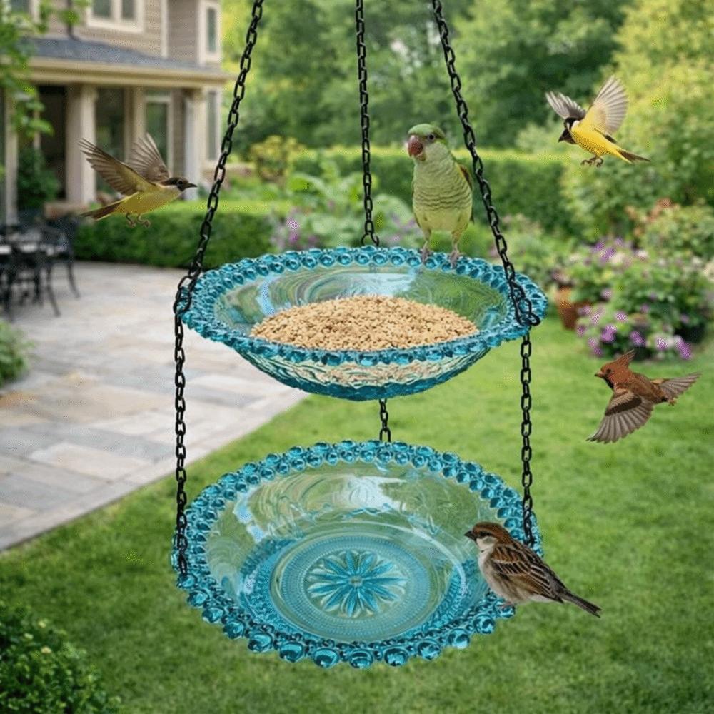 Flower Shaped Bird Bathtub Transparent Hummingbird Feeder Hanging Bird Feeder Balcony