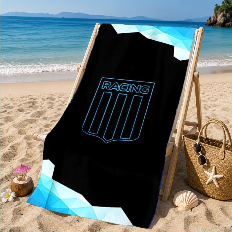 Racing Team Emblem Beach Towel, Quick-drying, Easy to Care for, Suitable for Both Fitness and Beach Vacations,Sports Essential